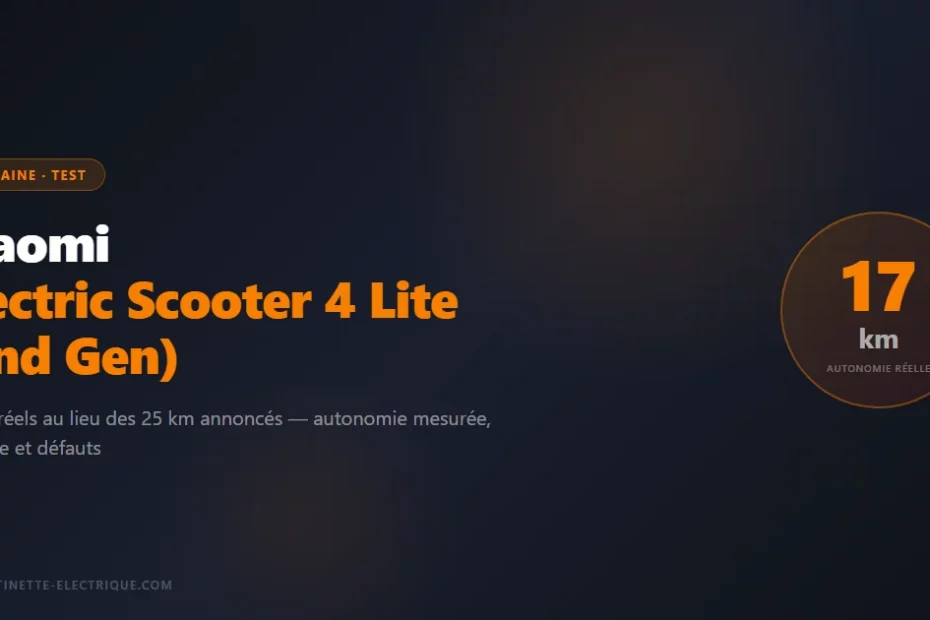 Trottinette électrique Xiaomi Electric Scooter 4 Lite (2nd Gen) — autonomie réelle 17 km